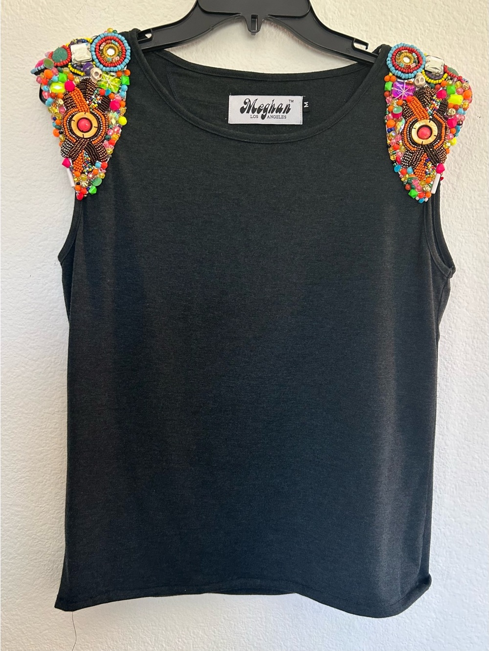 Meghan LA Charcoal Gray Crewneck Tank